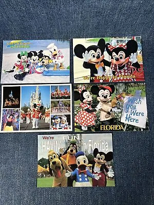 Mickey And Minnie Disney Postcard Lot Of 5 Florida Collection Life’s A Beach • $10