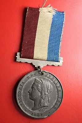 *  1887 Coronation Jubilee Soft Metal Medal Queen Victoria 38mm #dsa51 • $22.67