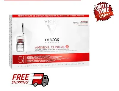 £71.88 • Buy VICHY DERCOS Aminexil Clinical 5 Women 21 X 6ml - Hair Loss PREVENTION