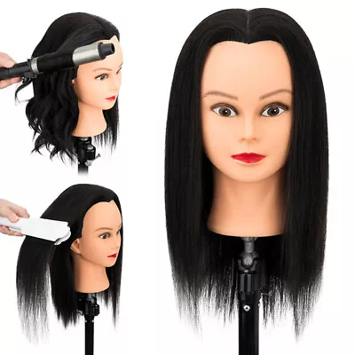 Cosmetology Mannequin Head 100% Human Hair Hairdresser Training With Long Stand • $45.95