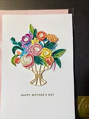 Happy Mother’s Day Card Hallmark Signature Gorgeous Quilled Bouquet • $4.95
