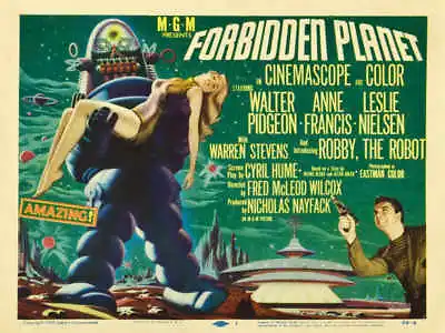 1956 FORBIDDEN PLANET VINTAGE MOVIE POSTER PRINT STYLE B 36x48 • $89.95