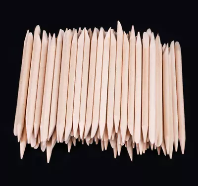 Orange Wood Sticks Nail Art Cuticle Pusher Tool Remover Many Options UK 10 - 500 • £1.95