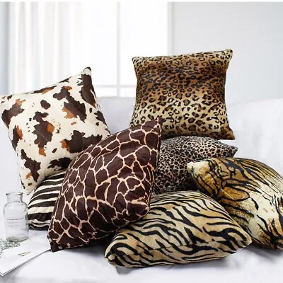 12-28  Leopard Tiger Zebra Vintage Plush Cushion Cover Pillow Case Home Decor • $16.49