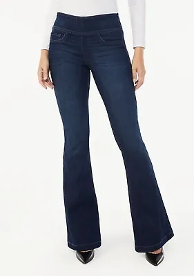 Sofia Jeans By Sofia Vergara Melisa Super High Rise Flare Pull On Dark Wash • $24.99