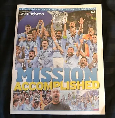 Manchester Evening News UK Newspaper June Special City FC Treble Winners • £7