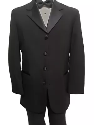 Men's Black Western Cowboy Tuxedo Jacket Coat Wyatt Earp Lincoln 4 Button • $39.95