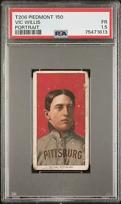 1909-1911 T206 Vic Willis Portrait Piedmont 150 PSA 1.5 • $183.86