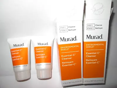 2X Murad Essential C Cleansers .5 Oz. Each Travel Size New In Box • $10.16