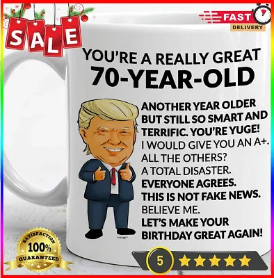 70th Birthday Gifts For Women Men 70 Coffee Mug Trump 70th 70 Year Old Dad 70th • £11.90