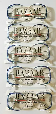 Vintage 5 Pc. HARPER'S BAZAAR 1 Blue Swirl 55/15 Eyeglass Frame Lot NOS • $24.99