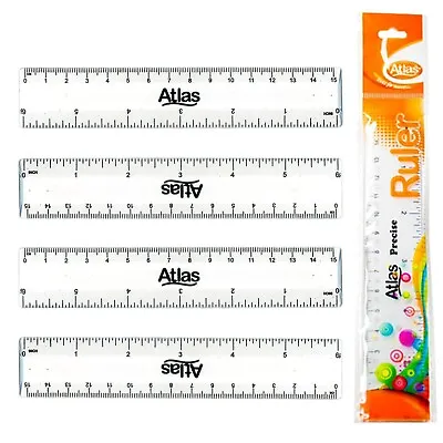 Clear Plastic Straight Ruler 6inch Measuring Tool Home School Student Office 4pc • $12.59