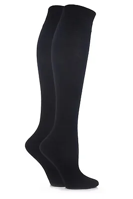 £9.99 • Buy Elle  Ladies Plain And Patterned Soft Cotton Knee High Socks In A Multipack Of 2