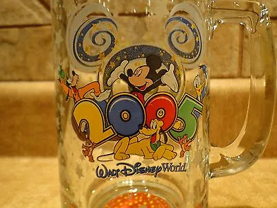 Walt Disney World 2005 Mickey Goofy Pluto Donald Tall Glass Mug Stein Tankard • $26