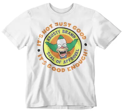Krusty Brand T-Shirt Retro Seal Of Approval Clown Movie Film Classic Cartoon  • £5.99