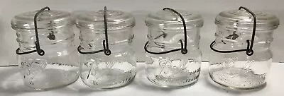 Lot Of 4 Vintage Clear Glass BALL ECLIPSE Pint Size Wide Mouth Mason Jars • $32.99