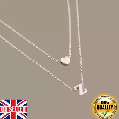 £3.75 • Buy Gold Silver Multi Layer Charm Love Initial 26 Letters Chain Necklace Gift Bag UK