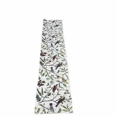 Pottery Barn Spring Sparrow Table Runner 18”x90” Birds Trees Branches Cotton • $35