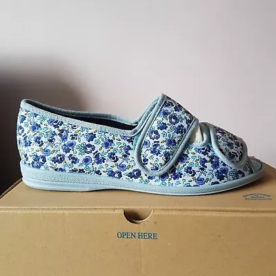 Cosyfeet - Millie / Milly - Slipper / Sandal - Size 8 - Blue / Lilac - Floral • £25.49