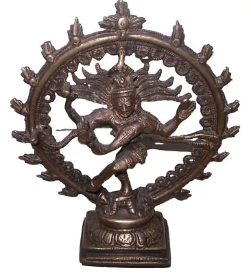 Vintage Brass Hinduism Hindu Shiva Nataraja Dancing God Figure Statue 6-3/4 Tall • $29