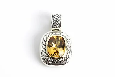 David Yurman Sterling Silver And 14k Yellow Gold Citrine Cable Pendant (11.1g) • $380