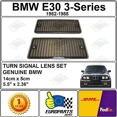 Genuine BMW E30 Early Model Metal Bumper Smoke Turn Signal Blinker Lens Set L&R • $117