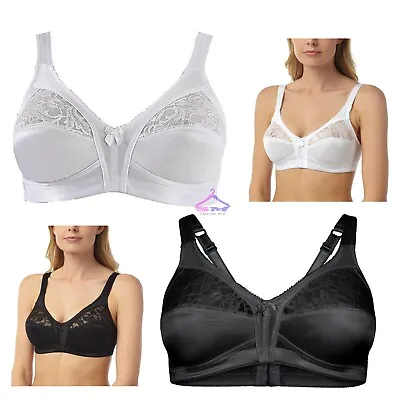 Ladies Firm Control Soft Satin Cup Bra Unpadded Non Wired Full Cup Size 34b -48e • £8.99