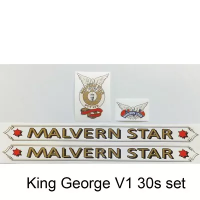 Malvern Star King George VI Decals For Vintage Retro Bicycle  • $62