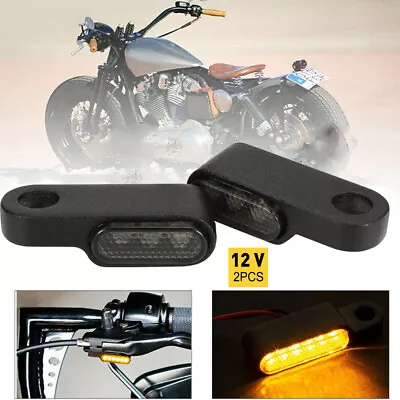 2PCS Universal Motorcycle LED Turn Signal Indicator Amber Light Lamp Waterproof • £12.99