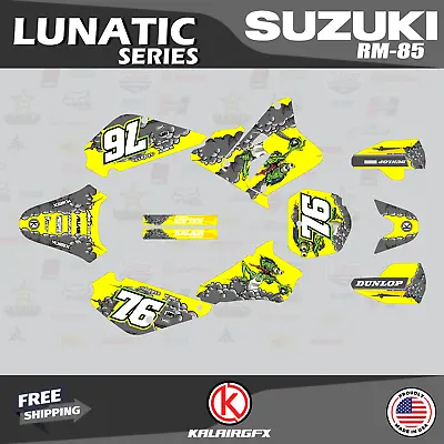 Graphics Kit For Suzuki RM85 (2001-2023) RM 85 LUNATIC-yellow • $54.99
