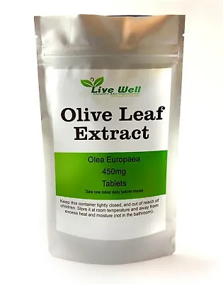 Olive Leaf Extract 450Mg High Strength Supplement For Weight Loss Boost Immunity • £4.99