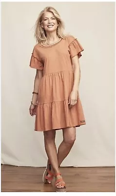 Matilda Jane Womens Heart To Heart Homeroom Tiered Dress New Pockets NWT Medium • $32.95