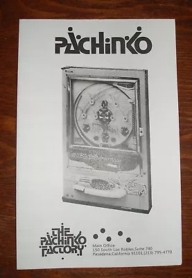 Nishijin Super Deluxe Pachinko Machine Operating And Instruction Manual  • $3.99