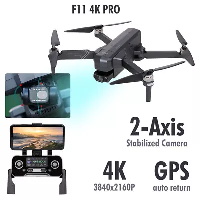 SJRC F11 4K PRO   With  4K 2- Gimbal Brushless Motor 5G Y9F0 • $496.13