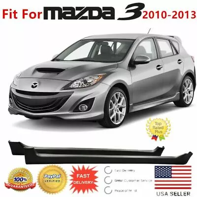 Fit For 2010-2013 Mazda 3 JDM VIP Mod Style Side Skirts 4/5dr Body Kit Black • $179.99