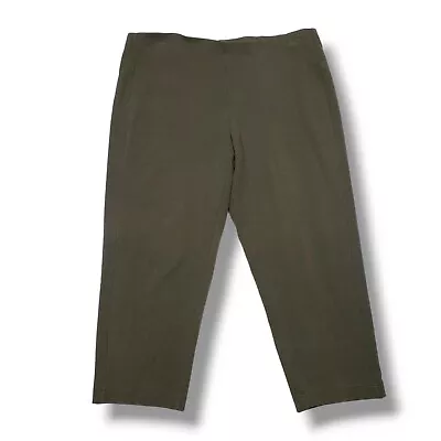 Pure Jill Slim Leg Cropped Pants Womens Large Green High Rise Pull On • $28.40