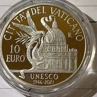 Vatican 10 Euro Unesco Silver Proof 3300 Minted • $120
