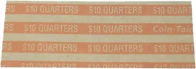 $10 Quarter Coin Wrapper Kraft/Orange 1000/Box (CNP57025) (560045) • $21.08