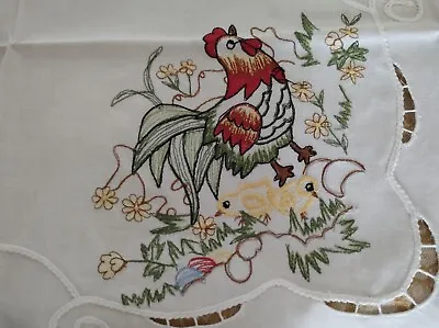 Vintage Easter Table Cloth Embroidered • £19