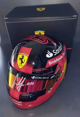 F1 Carlos Sainz Signed Ferrari Model Helmet Original Photoproof Formula 1 • $500