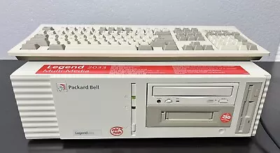 Packard Bell Legend 2033 Vintage Desktop Computer 486 CD Rom Tape Drive READ! PC • £481.88