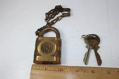 Vintage Yale & Towne Brass Padlock With 2 Keys • $45