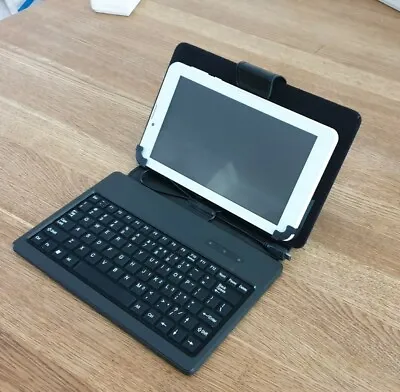 Faux Leather Stand Case W/ Micro USB Keyboard For 7  Android Tablet Compact • £8