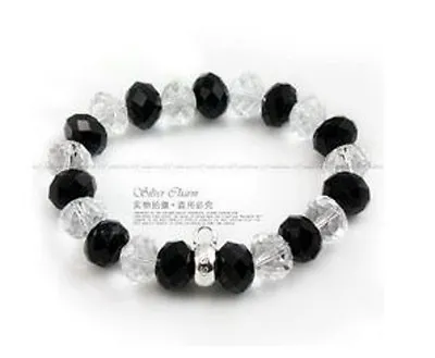 Black & White Crystal Charm Carrier Bracelet • £3.69