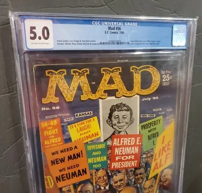 MAD Magazine #56 July 1960 CGC 5.0! E.C. COMICS! KENNEDY COVER • $75