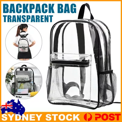 Transparent Bag Clear PVC Travel Backpack Shoulder Bag School Bag Strap Book Bag • $15.15