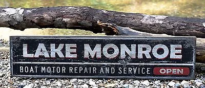 Personalized Boat Motor And Repair Service - Rustic Hand Made Vintage Wood Sign • $445