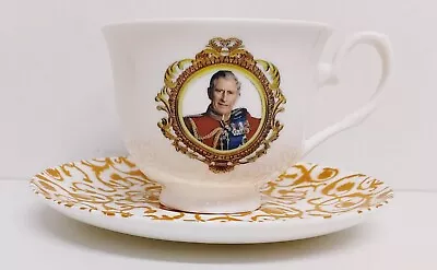 £16.50 • Buy HM King Charles III Tea Cup & Saucer York Fine Bone China Coronation Decorate UK