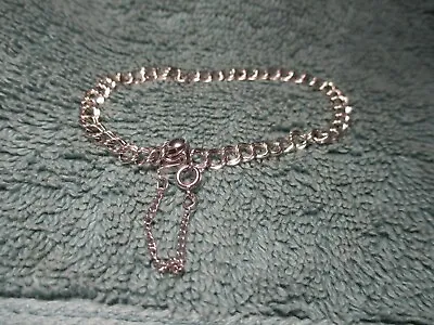 Vintage Jewelmont Sterling Charm Starter Bracelet 7.5  Double Curb Link • $25.99