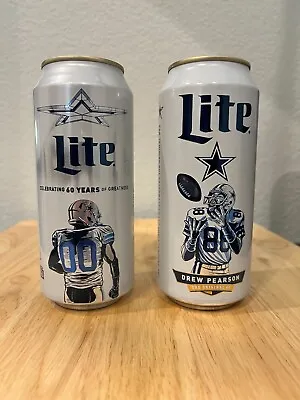 2 Miller Lite Dallas Cowboys 16oz Cans - 60th Anniversary & Drew Pearson HOF • $9.99